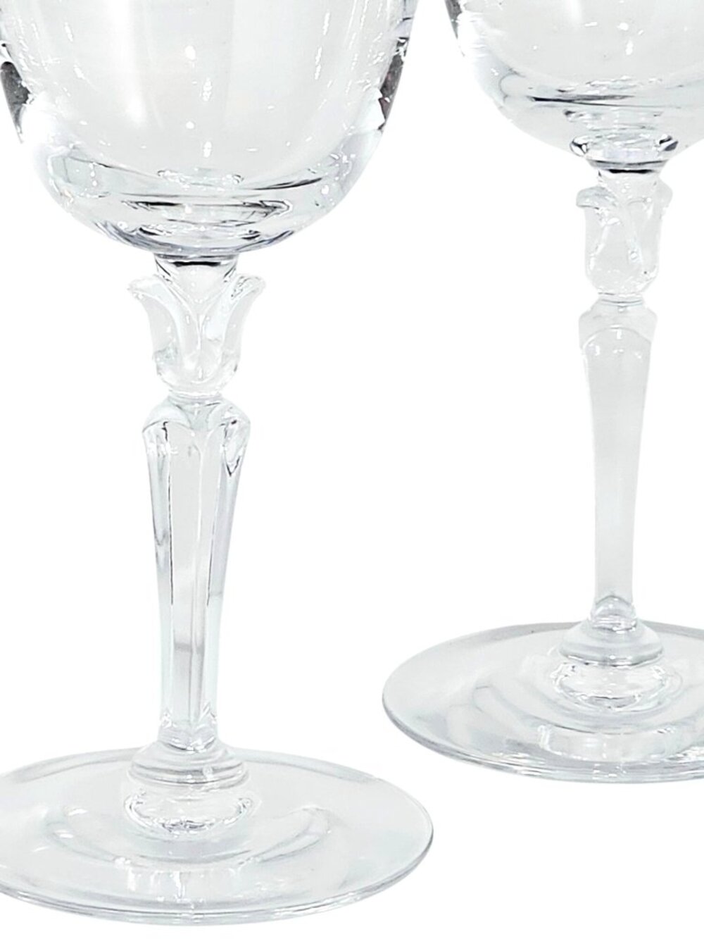 3 Fostoria Promise Goblets 7.5" Crystal water glasses elegant floral stem tulip - Picture 3 of 6